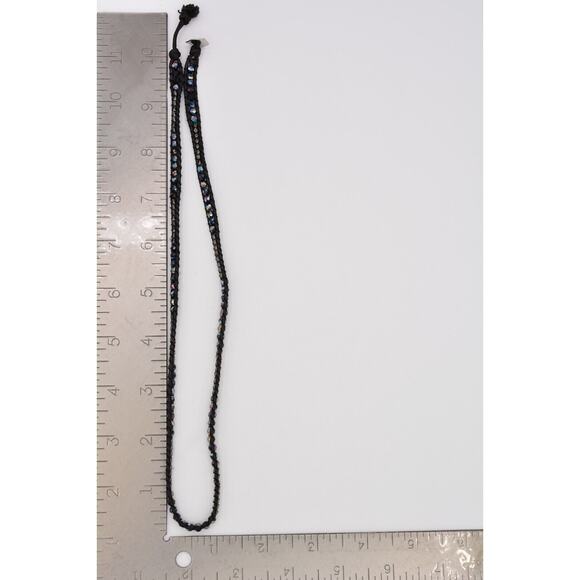 J Bloom Handmade Crystal Choker Necklace Wrap Black Chrome Beaded Signed Bin8 - Picture 12 of 12